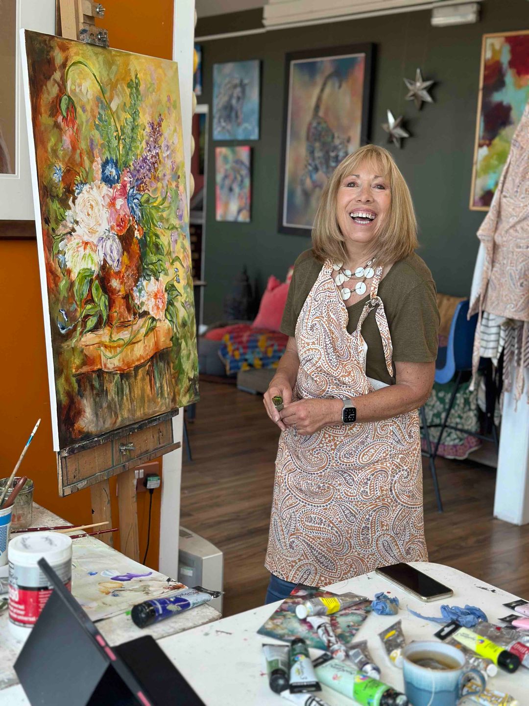 Heather Lavender in her Cheshire studio