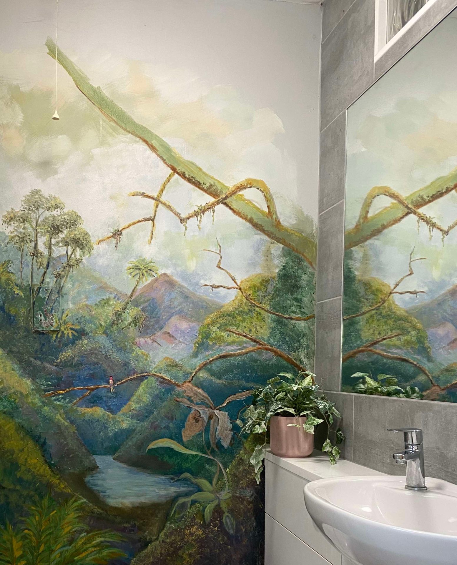 Jungle Cloakroom Mural - Hand-painted mural by Heather Lavender